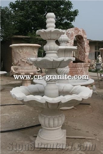 China Own Factory White Granite Water Fountain,Garden Fountain,Mainly for Exterior Decoration,Wholesaler-Xiamen Songjia