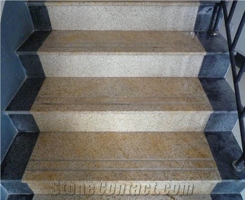 China Own Quarry Factory Chinese Garnite Stair Yellow Stone Steps