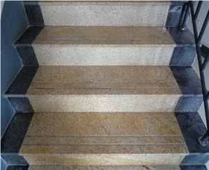 China Own Quarry Factory Chinese Garnite Stair Yellow Stone Steps