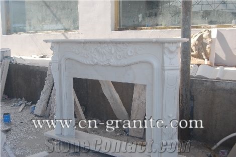 China White Marble Fireplace,Maninly for Interior Decoration,Indoor Marble Fireplace,Wholesaler-Xiamen Songjia