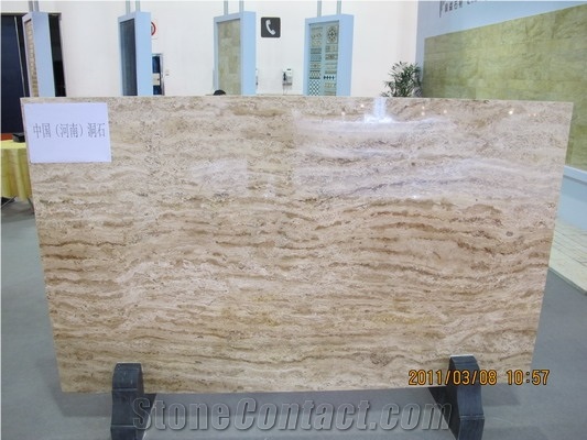 China Yellow Travetine Tiles Polished Slabs Cheap Price Hot Sale Travertine Pattern Wall Covering Good Quality