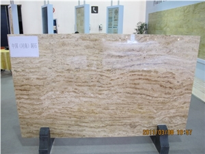 China Yellow Travetine Tiles Polished Slabs Cheap Price Hot Sale Travertine Pattern Wall Covering Good Quality