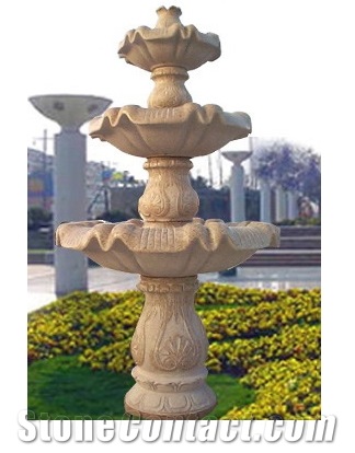 Chinese Beige Granite Landscaping Sculptured Fountains Garden Decorating with Cheap Price