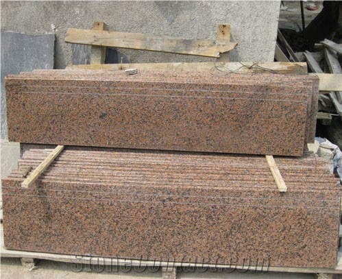 Chinese Factory Cheap Red Granite Staircase, Natural Granite Steps, Stone Stairs