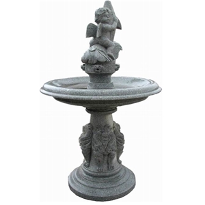 Chinese Grey Granite Garden Fountains Outdoor Fountains, Granite Water Features