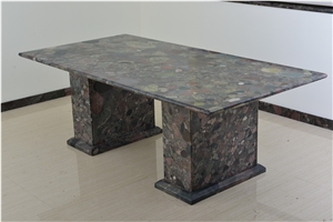 Dinner Stone Interior Decoration Garnite Multicolor Polished Stone Tea Table,Meeting Tables,Stone Furniture, Good Pricem Cheap Price Chinese Quarry Hot Sale