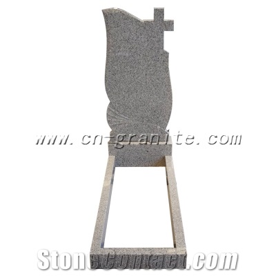 G603 Grey Granite Chinese Own Quarry Single Monuments Design Tombstone Design Western Style Monuments Headstones