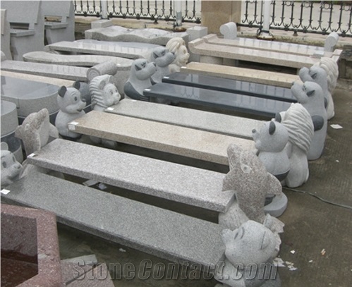 High Quality Cheap Pirce Carved Chair Outdoor Decor Exterior Benches Outdoor Decor Granite Chair Grey Park Benches Good Quality