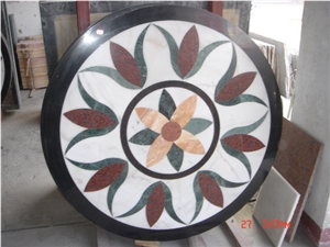 High Quality China Multicolor Marble Cutting Pattern Big Flower Medallion, French Pattern Floor Wall Covering Medallion Floor Pattern Marble Stone Cheap Price Muticolor Stone