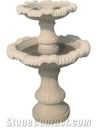 Hot Sale Western Style China Beige Marble Garden Exterior Fountains, Water Features Granite Stone Sculptured Fountains