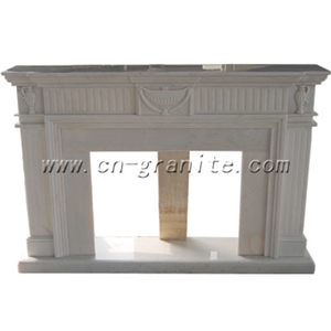 Western Style Fashion White Fireplace Indoor Decorating Accessories Marble Stone Fireplace