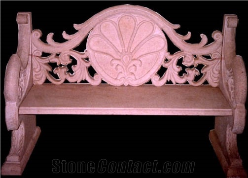 Dholpur Pink Sandstone Outdoor Benches