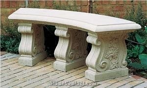 Stone Garden Furniture, Mint White Sandstone Outdoor Benches