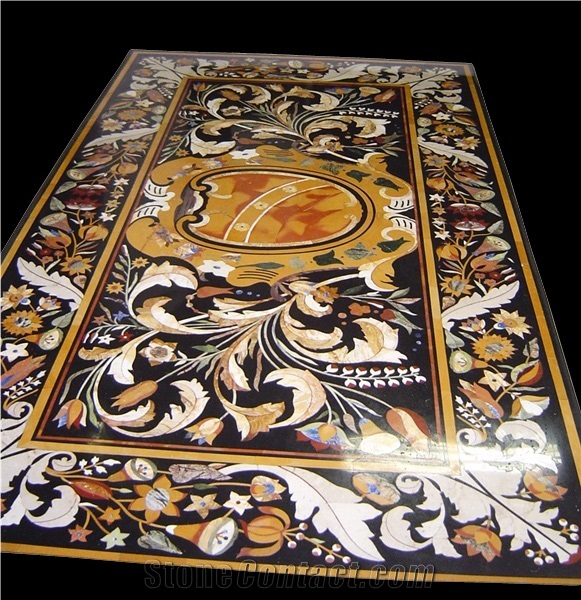 Stone Table Top, Abu Black Marble India Tabletops,Receptions