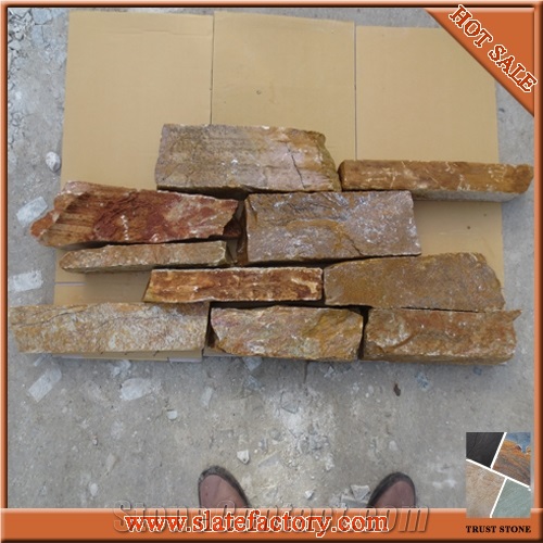 Golden Quartzite Loose Stone Veneer, Masonry Cultured Stone