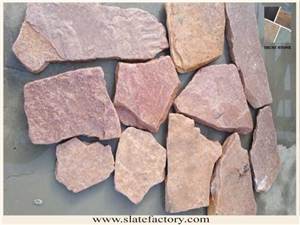 Sandstone Flagstone, Pink Masonry Walling, Pink Masonry Wall Stone