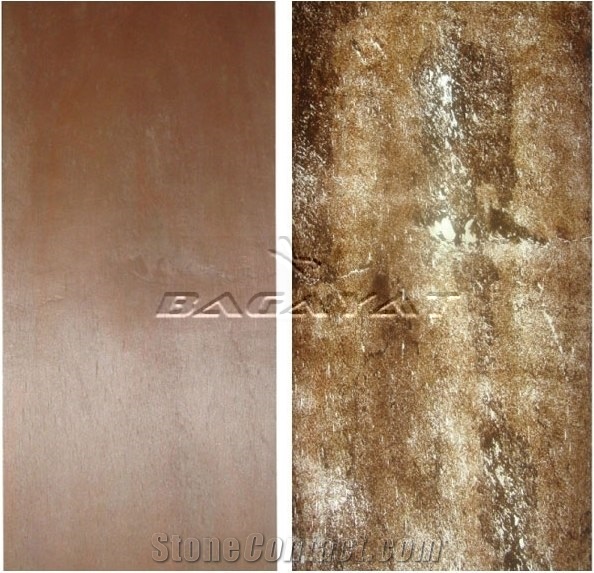 Copper New Translucent Stone Veneer, Copper Red Flexible Slate Veneer Sheets