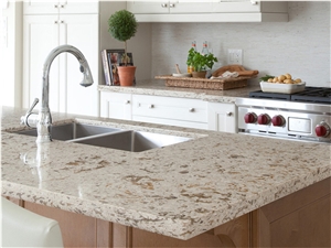 Amazing Luxury Quartz Stone Kitchen Countertops with Bright Surface Directly from China Manufacturer at Competitive Pricing More Durable Than Granite Standard Sizes 108*26inch