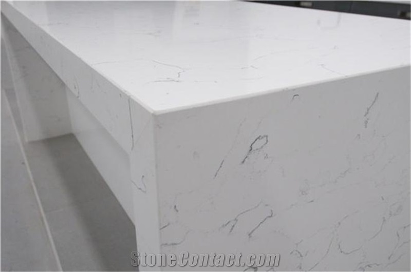 Wholesale D8001 Quartz Stone Kitchen Countertops Of Veined Collection or Marble Like More Durable Than Granite from China Manufacture at Cheap Price