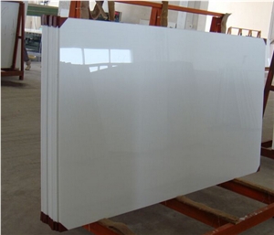 Pure White Crystallized Glass Panel for Building Decoration Bathroom Countertops Custom Vanity Top