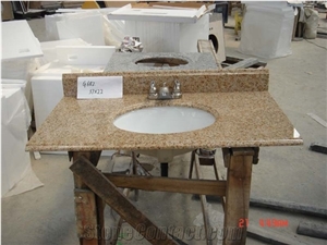 G682 Rust Yellow Granite Bath Tops, Sunset Gold Rusty Yellow Granite Bathroom Countertops, G682 Granite Vanity Tops