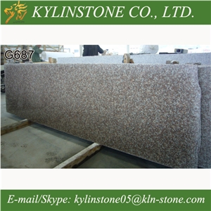G687 Peach Red Granite Slabs, Chinese Red Granite Slabs and Plates