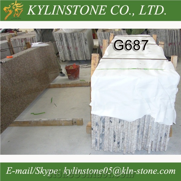 G687 Peach Red Granite Slabs, Chinese Red Granite Slabs and Plates