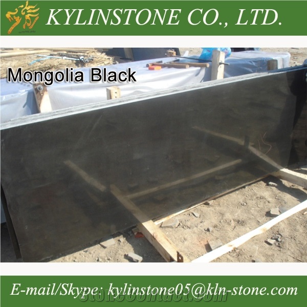 Mongolia Black Granite Slabs and Plates, China Absolute Black Granite Slabs