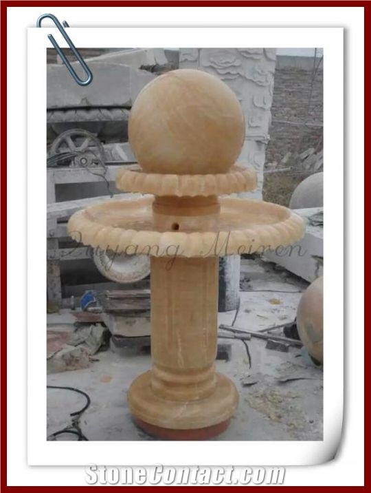 Beautiful Rolling Sphere Stone Fountains, Beige Marble Fountain