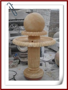Beautiful Rolling Sphere Stone Fountains, Beige Marble Fountain