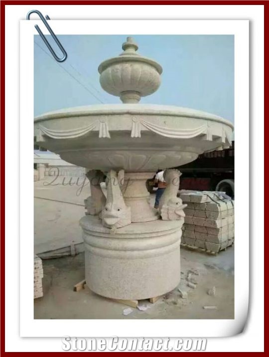 Exterior Outdoor Stone Fountains for Sale, Fangshan White Marble Fountain