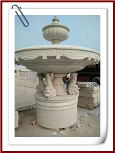 Exterior Outdoor Stone Fountains for Sale, Fangshan White Marble Fountain