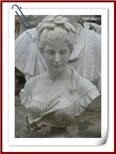 Handcarved Marble Head Statues, White Marble Head Statues