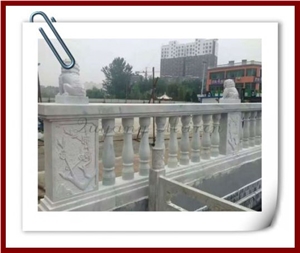 Stone Handrails for Outdoor Steps, White Marble Handrails
