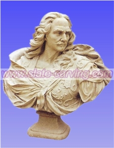 China Beige Marble Carved Busts
