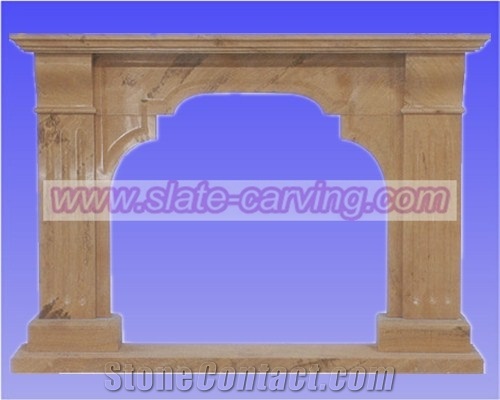 China Brown Marble Fireplace