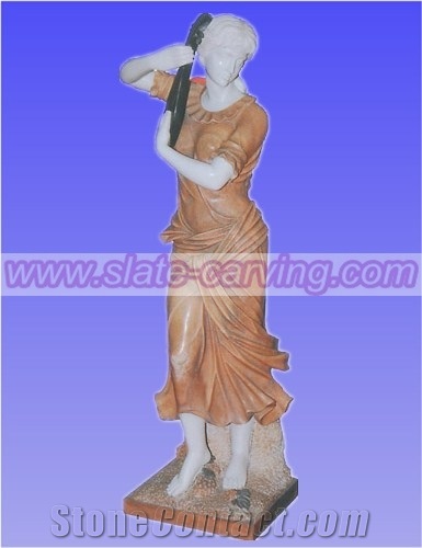 China Brown Marble Woman Sculpture & Statue