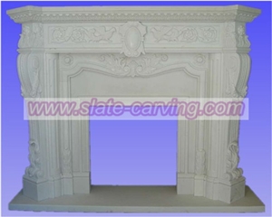 China Grey Marble Fireplace