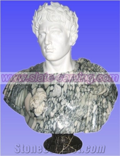 China Multicolor Marble Carved Bust