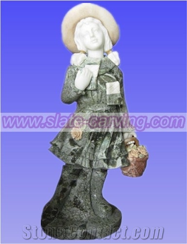 China Multicolor Marble Child Sculptures