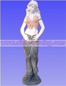 China Multicolor Marble Woman Sculpture & Statue