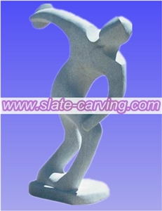 China White Marble Abstract Statues, Handcarved Stone Sculptures