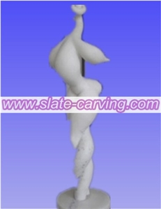 China White Marble Abstract Statues