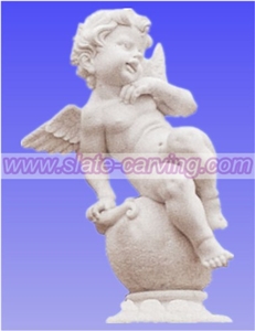 China White Marble Angel Sculptures