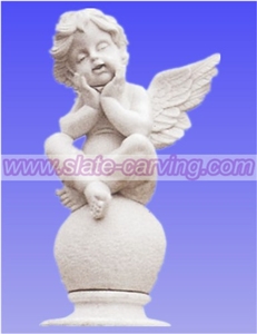 China White Marble Angel Sculptures