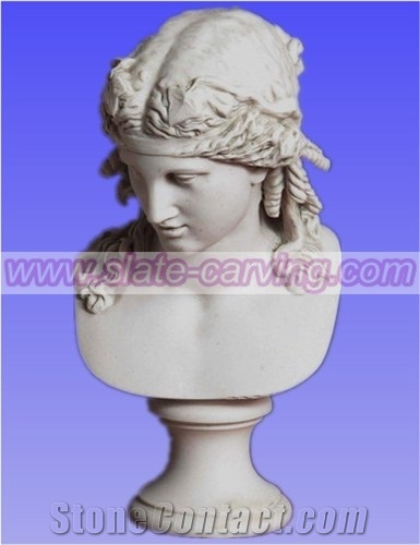 China White Marble Bust, White Marble Sculpture & Statue
