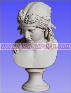 China White Marble Bust, White Marble Sculpture & Statue