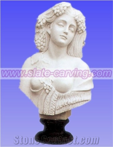 China White Marble Carved Bust, White Marble Sculpture & Statue