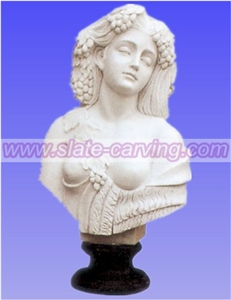 China White Marble Carved Bust, White Marble Sculpture & Statue