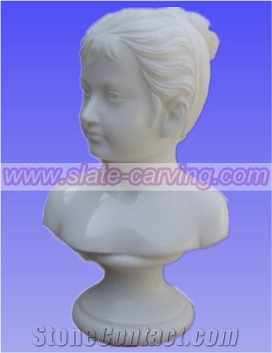 China White Marble Carved Stone Busts